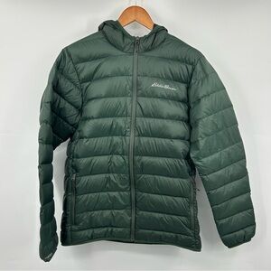 Eddie Bauer Men's CirrusLite Hooded Green Down Jacket Medium